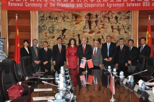 Leaders from Indiana University and Beijing Sport University renewed a longstanding partnership agreement.