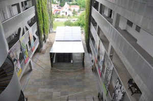 View from one of the top floors at the School of the Arts-Singapore.
