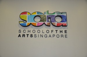 Sign leading into the School of the Arts-Singapore.
