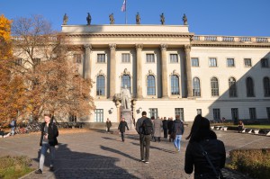 Outside of the main building of Humboldt University. 