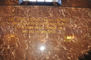 Quotation from Karl Marx at main building at Humboldt University.