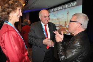President and First Lady Laurie McRobbie meet with renowned Polish-American architect and artist Daniel Liebeskind.