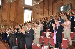 IU delegation members were among the 200 or so people who gathered in Bologna, to celebrate the 50th anniversary of the IU Bologna Consortial Studies Program. The audience included past resident directors, managing directors, consortium representatives and overseas study staff, as well as many of the program's alumni. 