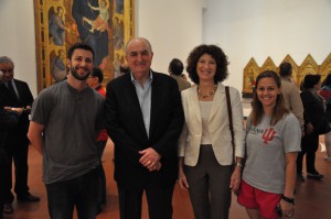 IU truly is everywhere. While previewing the magnificent Uffizi Gallery sculptures and paintings, IU President Michael McRobbie and First Lady Laurie McRobbie ran into some familiar faces from back home -- recent graduates and former Hoosier athletes Matt McKain (soccer) and Gaby Olshemski (field hockey). 
