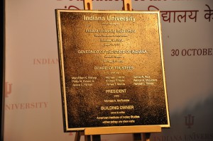 The new plaque for the IU India Office.