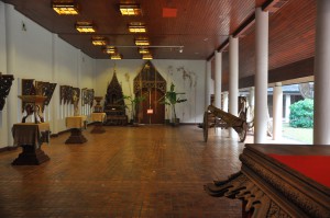 A park museum housing teakwood artifacts from the region. As late as the 1980s, many of these artifacts from the later Lanna period (18th century through early 20th century) were sold into the antique trade and moved out of northern Thailand. By showcasing these pieces, the Mae Fah Luang Foundation seeks to allow the people of northern Thailand to continue a relationship with their cultural heritage.
