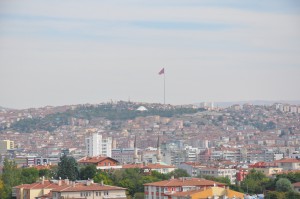 Looking out at the city of Ankara.